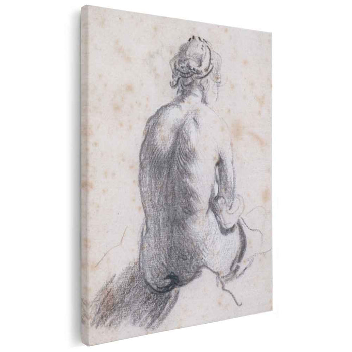 A Study of a Female Nude Seen from the Back (1634) by Rembrandt