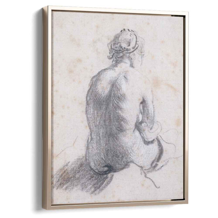 A Study of a Female Nude Seen from the Back (1634) by Rembrandt