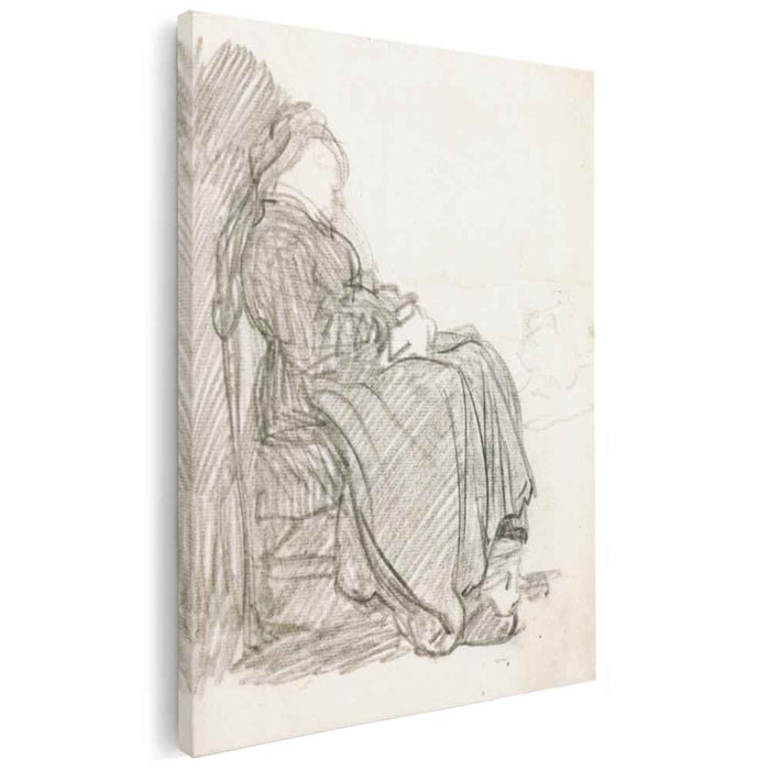 A Study of a Woman Asleep (1630) by Rembrandt