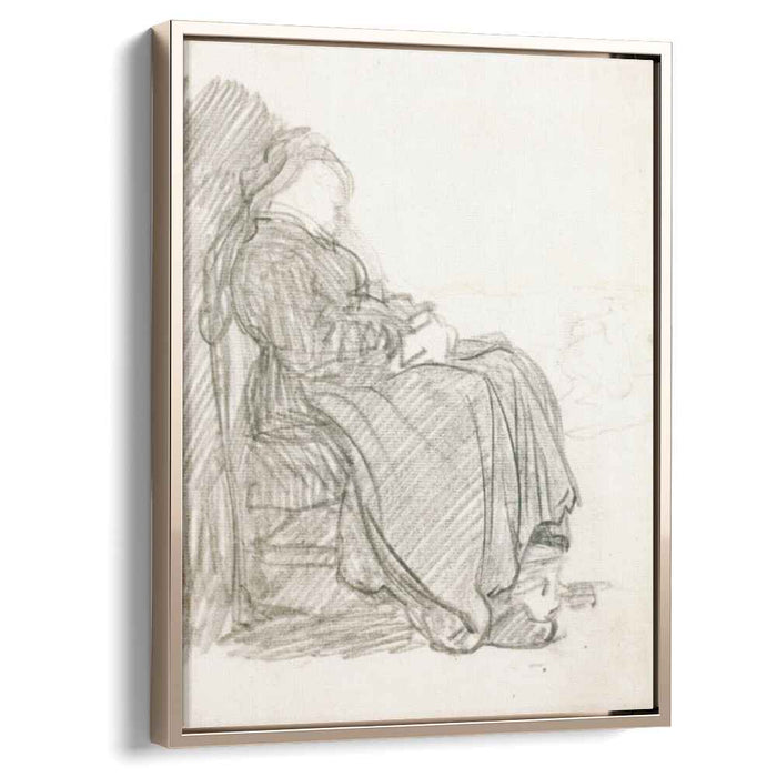 A Study of a Woman Asleep (1630) by Rembrandt