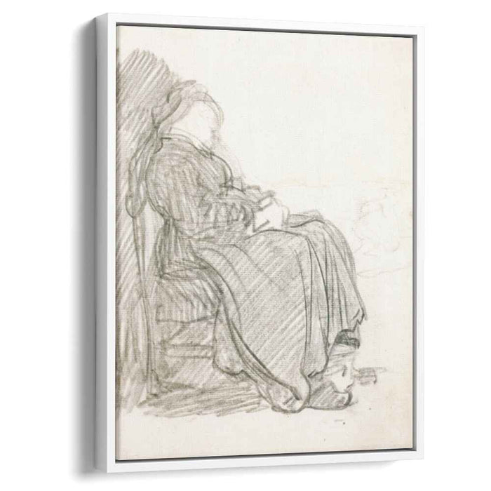 A Study of a Woman Asleep (1630) by Rembrandt