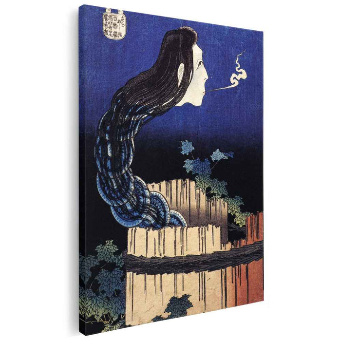 A woman ghost appeared from a well by Katsushika Hokusai