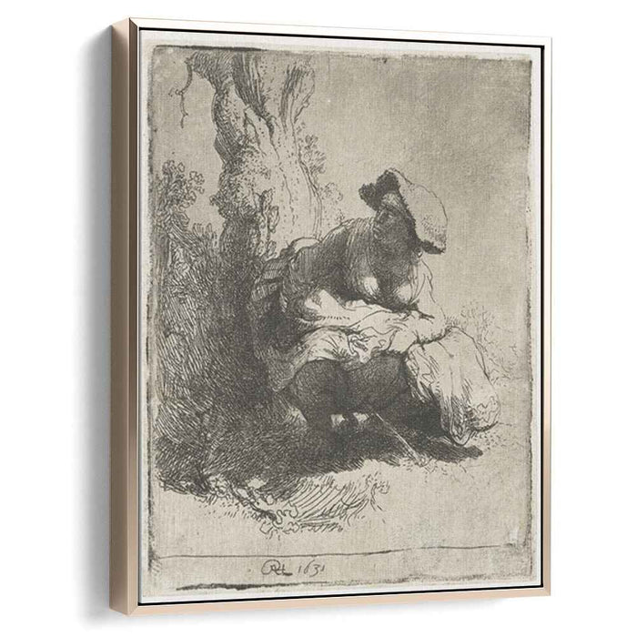 A woman making water (1631) by Rembrandt