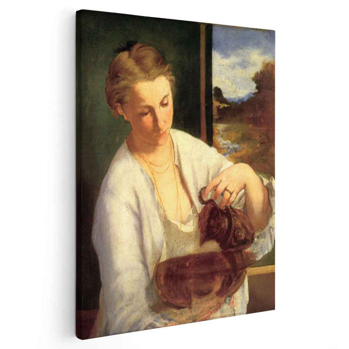 A woman pouring water (Study of Suzanne Leenhoff) (1858) by Edouard Manet