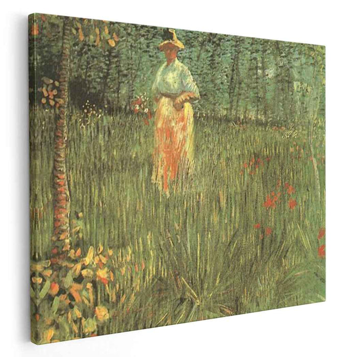 A woman walking in garden (1887) by Vincent van Gogh