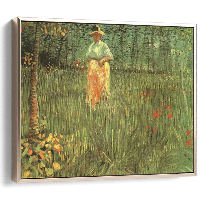 A woman walking in garden (1887) by Vincent van Gogh