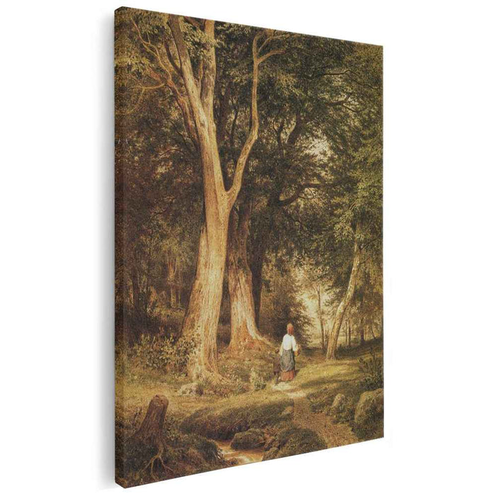 A woman with a boy in the forest (1868) by Ivan Shishkin