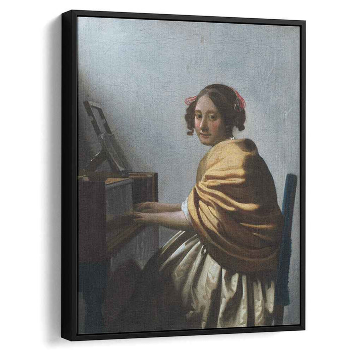 A young woman seated at the virginals (A young woman seated at the virginal) (1672) by Johannes Vermeer