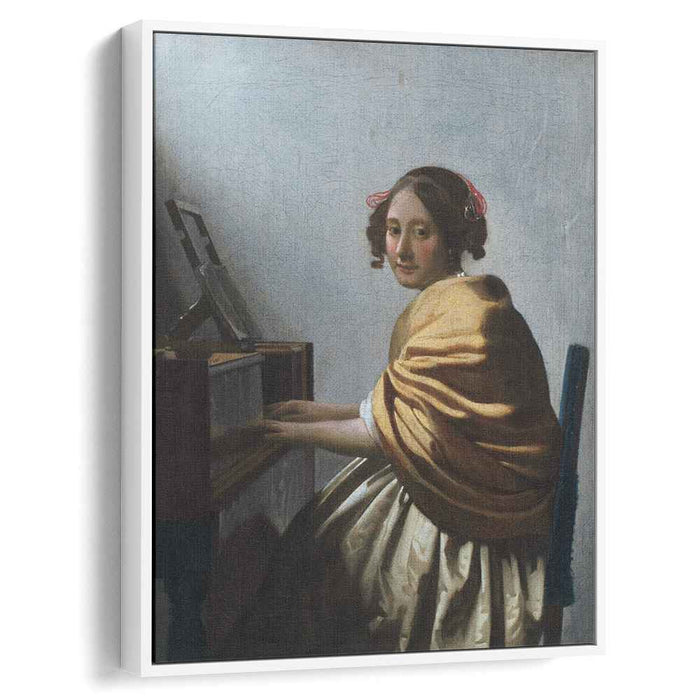 A young woman seated at the virginals (A young woman seated at the virginal) (1672) by Johannes Vermeer