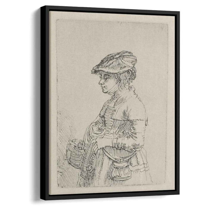A Young Woman with a Basket (1642) by Rembrandt