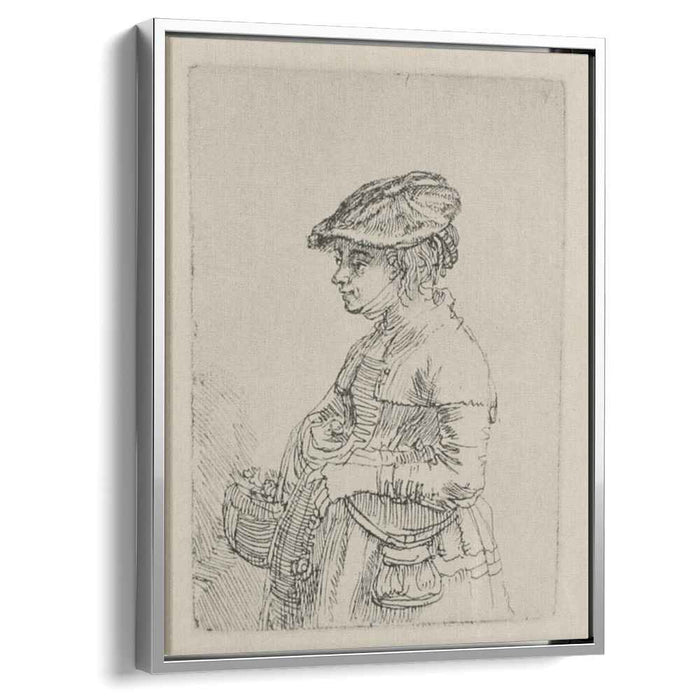 A Young Woman with a Basket (1642) by Rembrandt