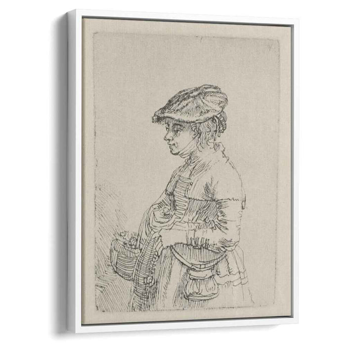 A Young Woman with a Basket (1642) by Rembrandt
