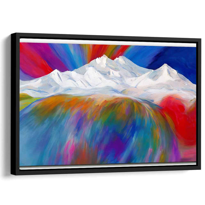 Chromatic Peaks Canvas: Colorful Mountain Landscape Canvas Art Print