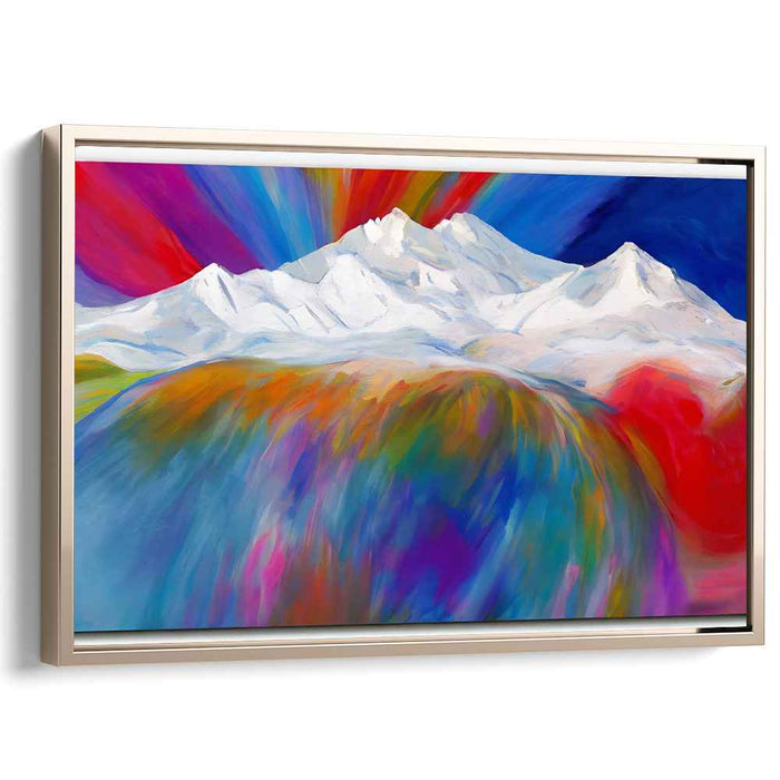 Chromatic Peaks Canvas: Colorful Mountain Landscape Canvas Art Print