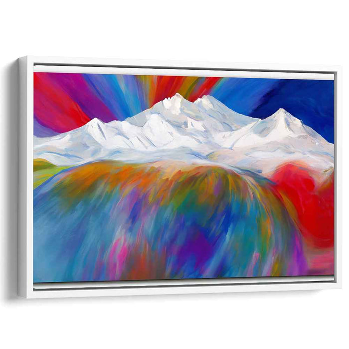 Chromatic Peaks Canvas: Colorful Mountain Landscape Canvas Art Print