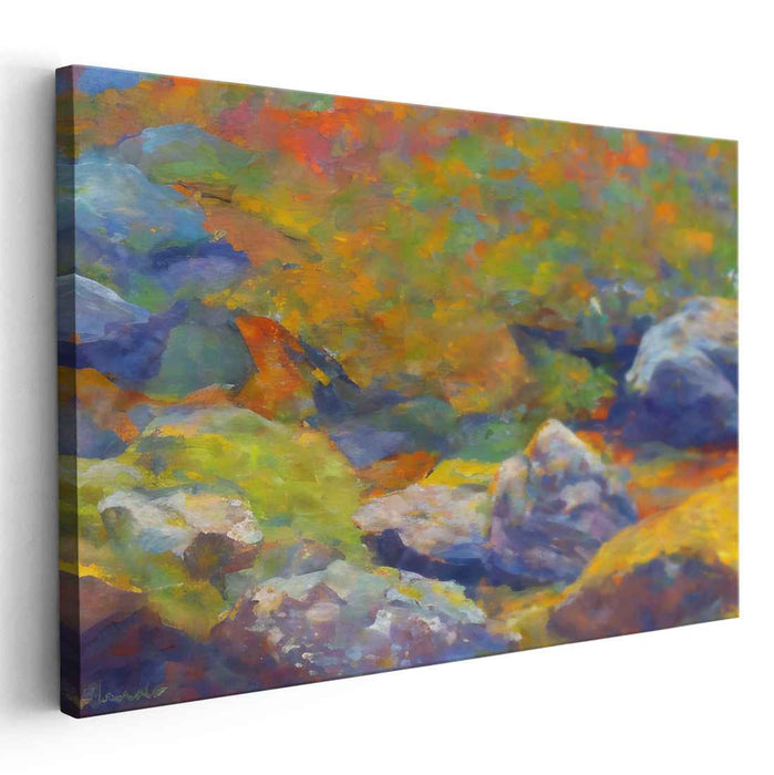 Verdant Brushstrokes Dance: A Lush Impressionist Landscape Canvas Art