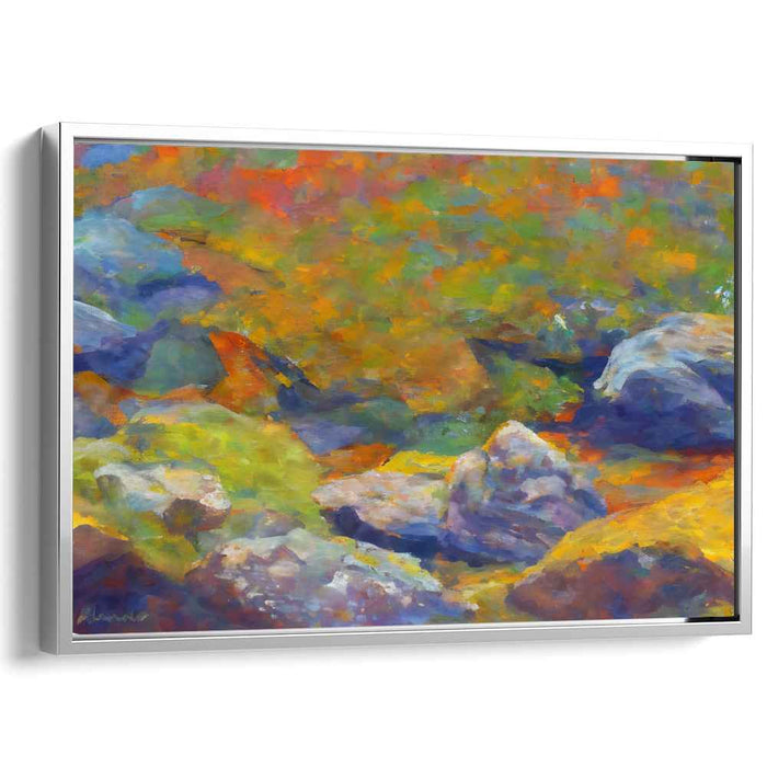 Verdant Brushstrokes Dance: A Lush Impressionist Landscape Canvas Art