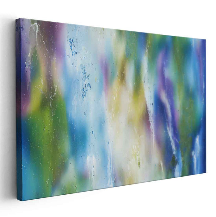 Chromatic Sea Symphony: Abstract Expressionist Blue and Green Canvas Art Print