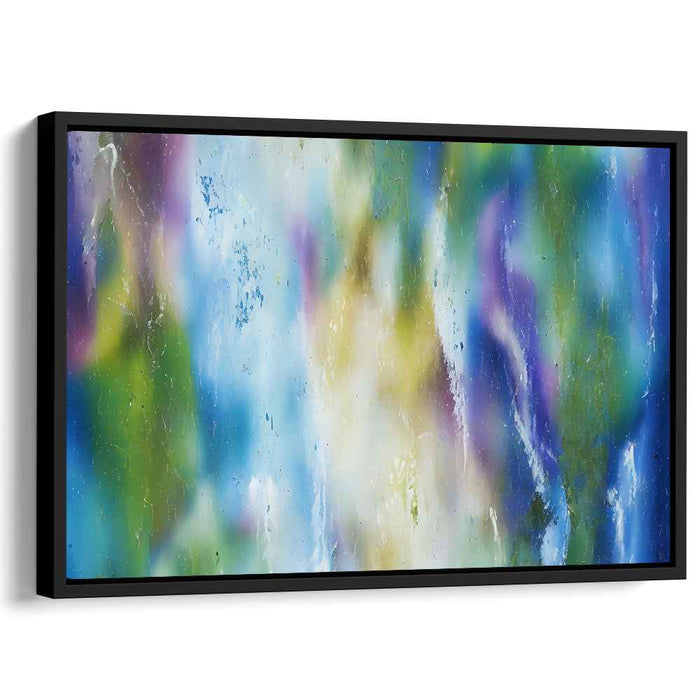 Chromatic Sea Symphony: Abstract Expressionist Blue and Green Canvas Art Print