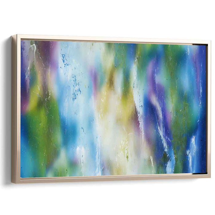 Chromatic Sea Symphony: Abstract Expressionist Blue and Green Canvas Art Print