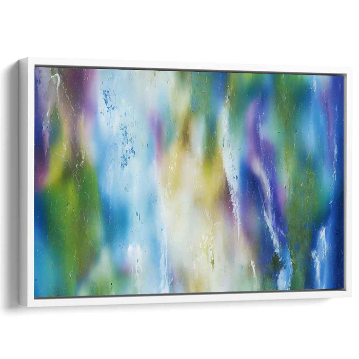 Chromatic Sea Symphony: Abstract Expressionist Blue and Green Canvas Art Print