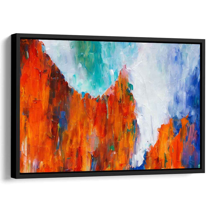 Mountain Soliloquy: Abstract Expressionist Mountain Landscape Canvas Art Print