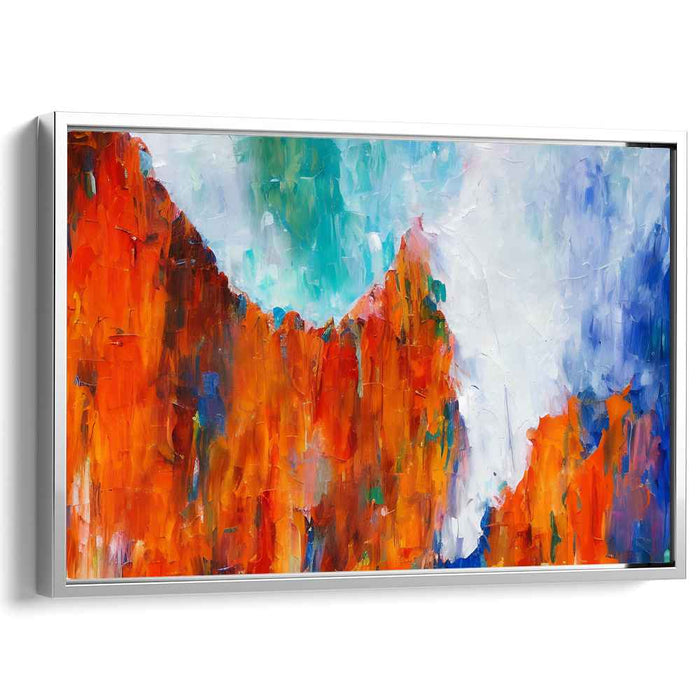 Mountain Soliloquy: Abstract Expressionist Mountain Landscape Canvas Art Print