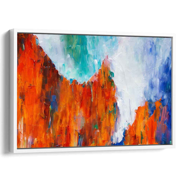 Mountain Soliloquy: Abstract Expressionist Mountain Landscape Canvas Art Print
