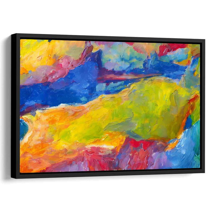 Chromatic Rapture: Abstract Expressionist Color Burst Canvas Art Print