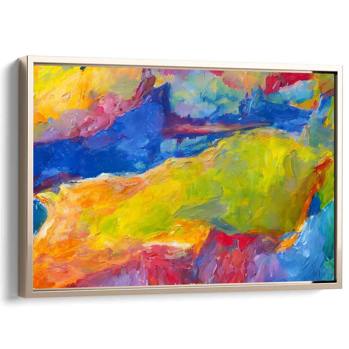 Chromatic Rapture: Abstract Expressionist Color Burst Canvas Art Print