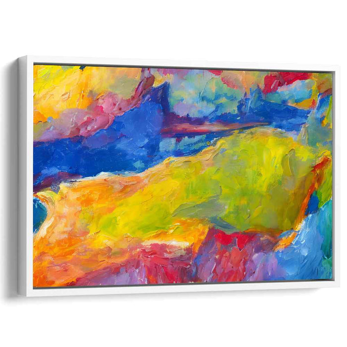 Chromatic Rapture: Abstract Expressionist Color Burst Canvas Art Print