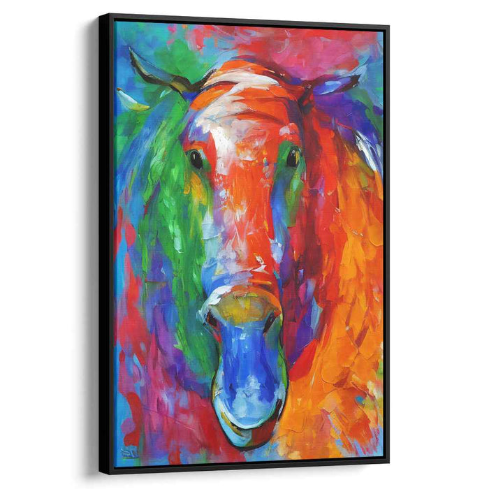 Vibrant Equine Expression: Colorful Horse Abstract Canvas Art