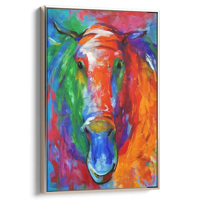 Vibrant Equine Expression: Colorful Horse Abstract Canvas Art