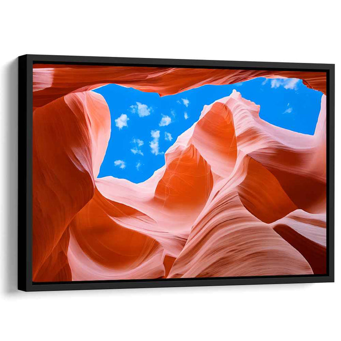 Crimson Echoes of Time: Vivid Red Sandstone Landscape Canvas Art