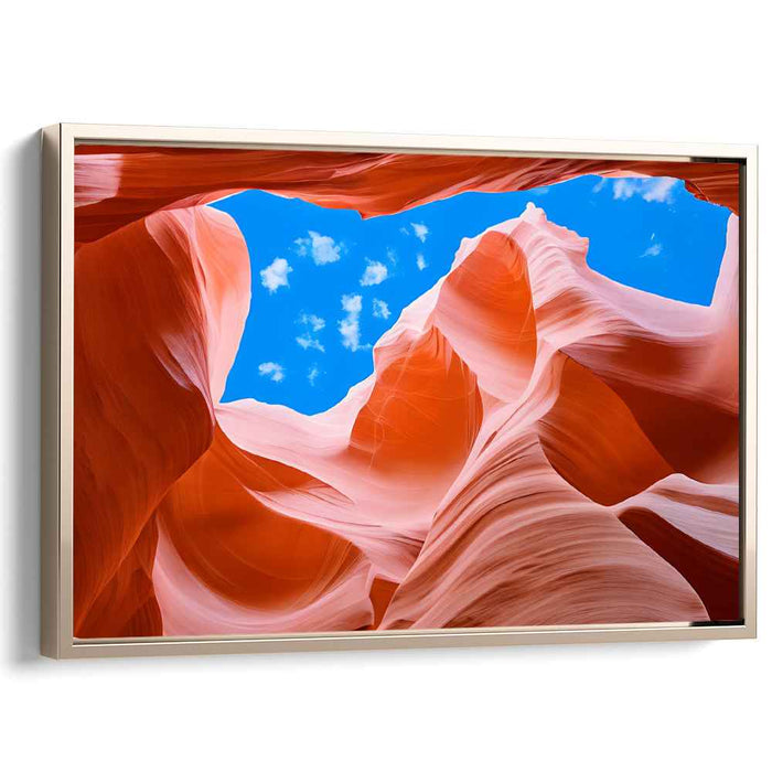 Crimson Echoes of Time: Vivid Red Sandstone Landscape Canvas Art