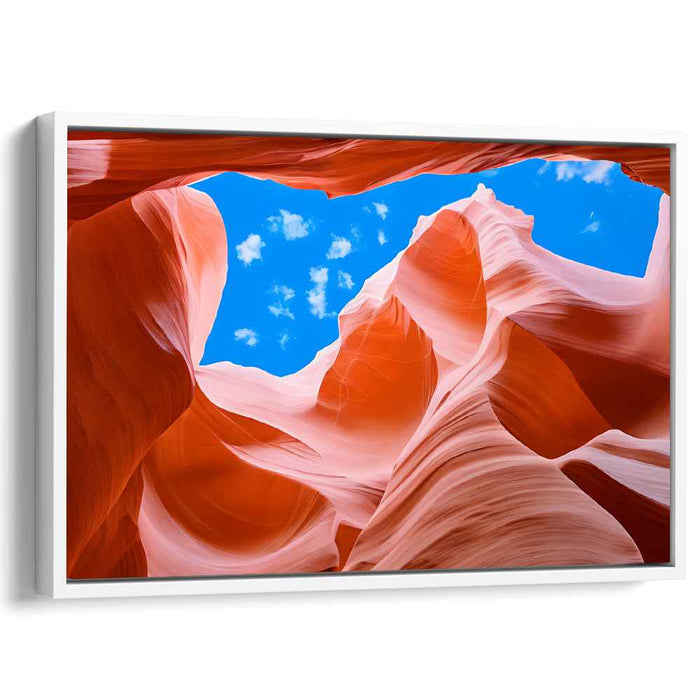 Crimson Echoes of Time: Vivid Red Sandstone Landscape Canvas Art