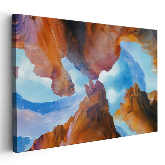 Whimsical Nature Symphony: Impressionist Sky and Earth Canvas Art Print