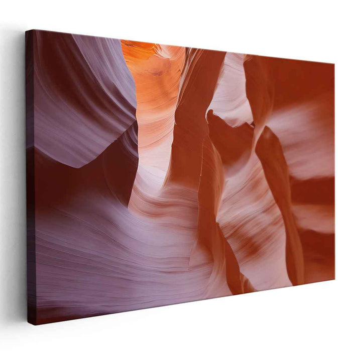 Ember Glow Dusk Horizon: Serene Red and Orange Canyon Canvas Art Print