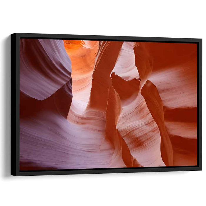 Ember Glow Dusk Horizon: Serene Red and Orange Canyon Canvas Art Print