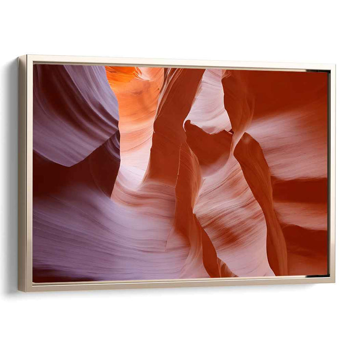 Ember Glow Dusk Horizon: Serene Red and Orange Canyon Canvas Art Print