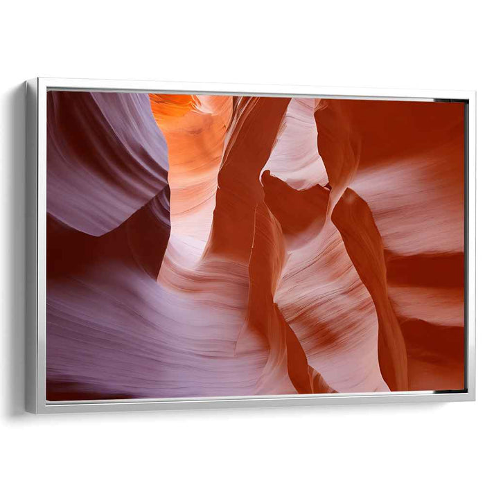 Ember Glow Dusk Horizon: Serene Red and Orange Canyon Canvas Art Print
