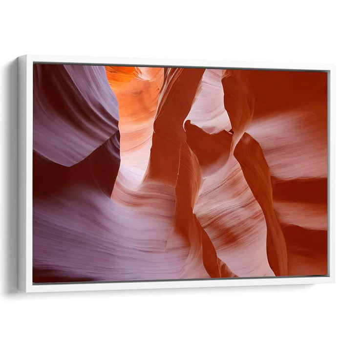 Ember Glow Dusk Horizon: Serene Red and Orange Canyon Canvas Art Print