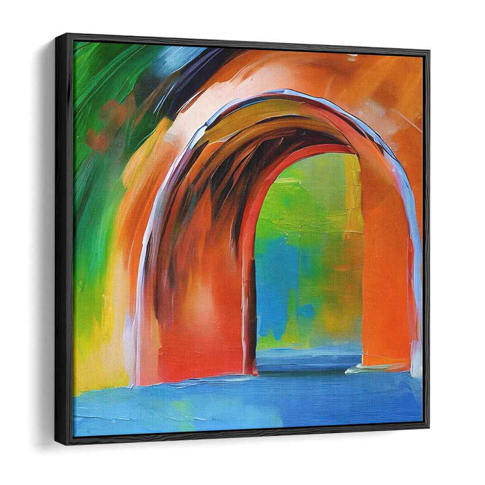 Gateway to Dreams: Vibrant Abstract Archway Canvas Art Print