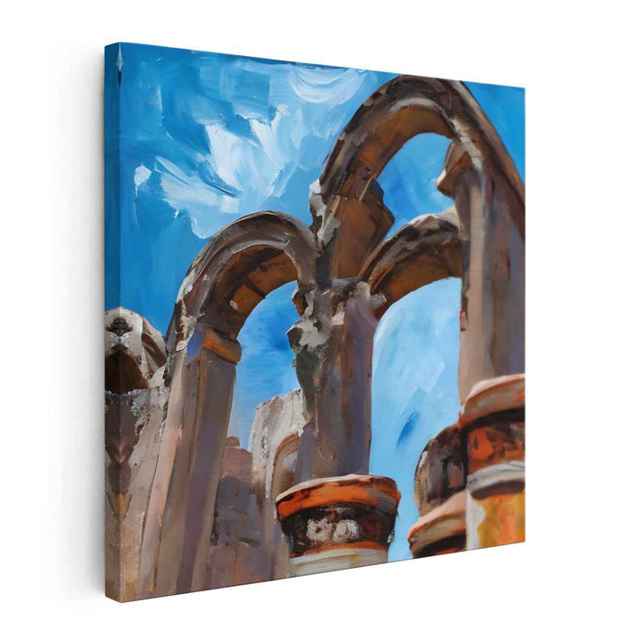 Architectural Revival: Classical Arches Under a Vibrant Sky