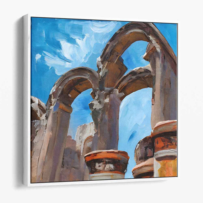 Architectural Revival: Classical Arches Under a Vibrant Sky