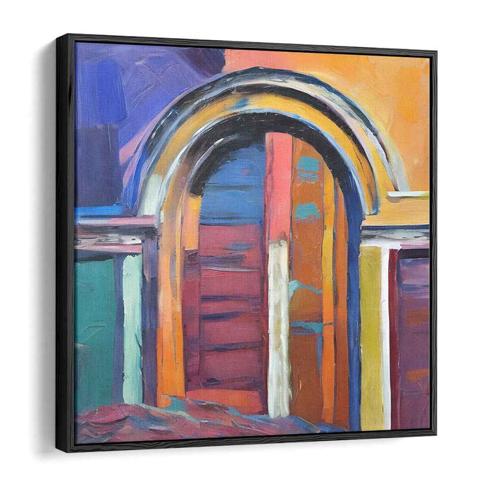 Abstract Portal Symphony: Abstract Expressionist Colorful Archway Canvas Art Print