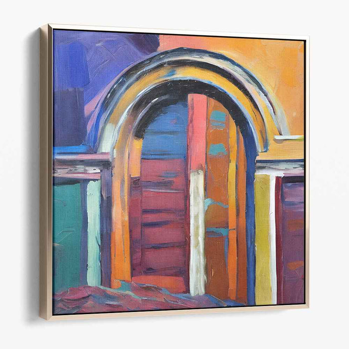 Abstract Portal Symphony: Abstract Expressionist Colorful Archway Canvas Art Print