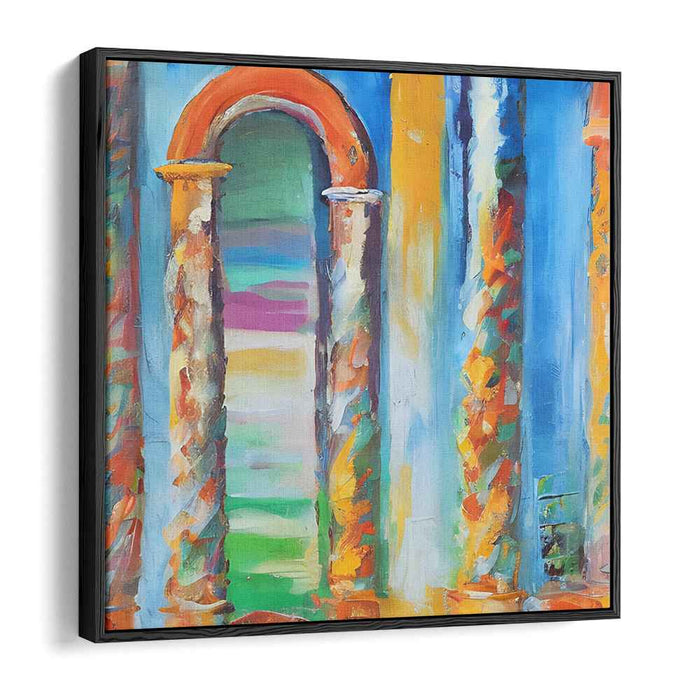 Abstract Arches Dancing Shadows: Abstract Architectural Expressionism Canvas Art Print