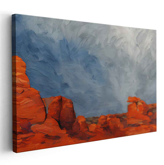 Stormy Desert: Dramatic Landscape Canvas Art Print