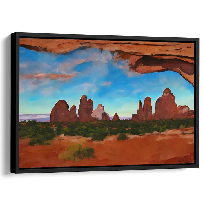 Ethereal Geology Symphony: Awe-Inspiring Rock Formations and Vibrant Sky Canvas Art